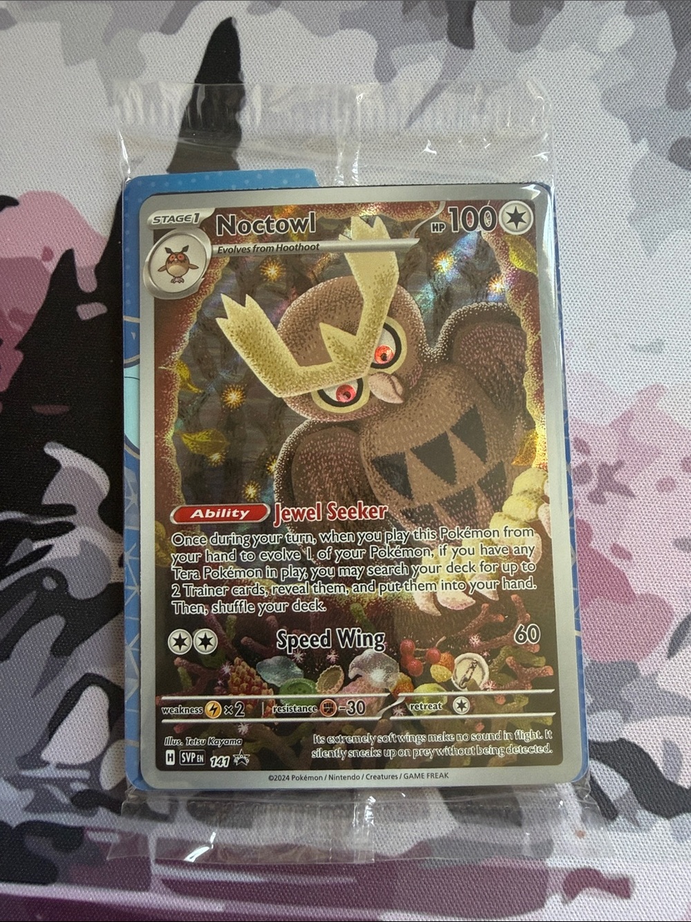 SEALED Pokémon Noctowl SVP141 Stellar Crown Black Star Promo NM in package
